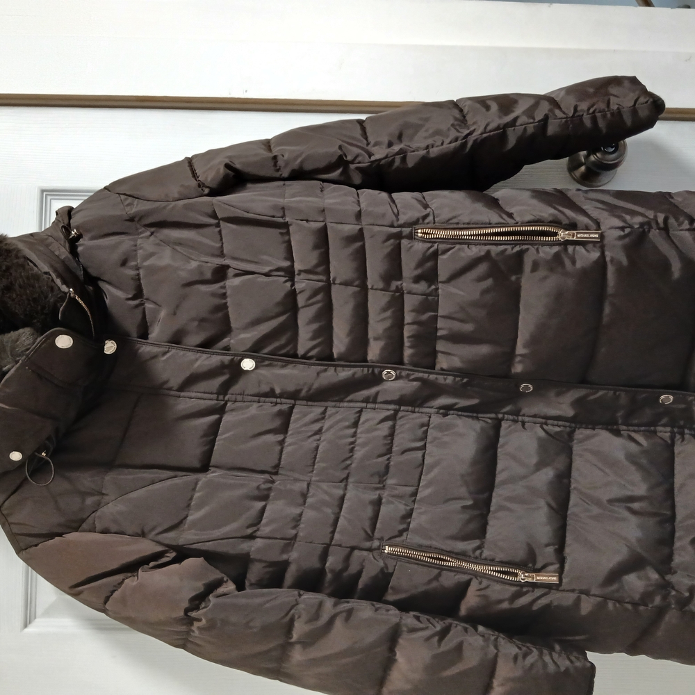Brown Quilted Puffer Coat